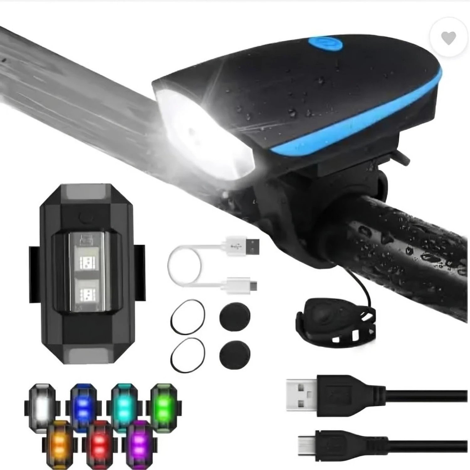 BLACKBELL Cycle Headlight, Horn With Taillight, Both USB Chargeable Waterproof (Combo) LED Front Rear Light Combo - Buy BLACKBELL Cycle Headlight, Horn With Taillight, Both USB Chargeable Waterproof (Combo) LED Front Rear Light Combo Online at Best Prices in India - Cycling