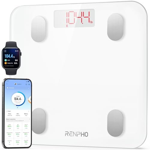 RENPHO Bluetooth BMI Weight Machine For Body Weight, Digtal Smart Body Fat Scale, 13 Body Composition Analyzer Fitness Track Monitor with Smart App for BMI, BMR, Muscle Mass
