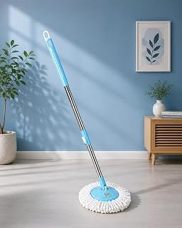 Microfiber Floor Cleaning Mop with Adjustable Stainless Steel Rod, 360° Rotating Mop for Home & Kitchen | Magic pocha | Mopping ||