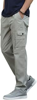 Men's Cotton Cargo Pants | Stylish Casual Trousers for Men | Relaxed Fit Multi Pocket Cargo Trousers | Drawstring Waist Pant | Comfortable Lower for Men