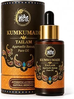 The Indie Earth Kumkumadi Tailam 30 ml | An Ayurvedic Beauty Face Oil | Miraculous Beauty Night Serum for Brighter, Glowing & Younger Looking Skin with Turmeric, Saffron, Blue Lotu